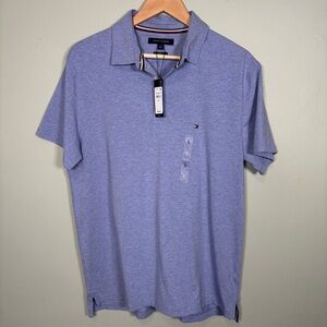 Tommy Hilfiger Slim Fit Short Sleeve Cotton Polo-Blue-Men Large